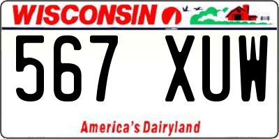 WI license plate 567XUW