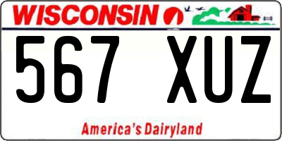 WI license plate 567XUZ