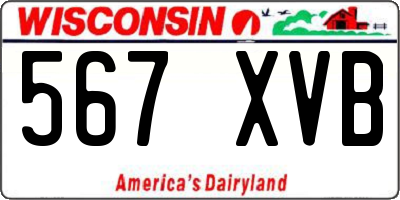 WI license plate 567XVB