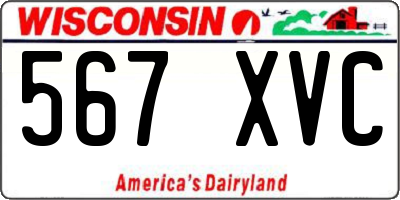 WI license plate 567XVC