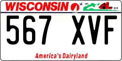 WI license plate 567XVF