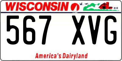 WI license plate 567XVG