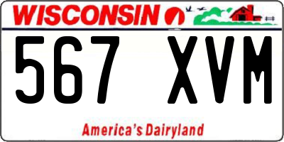 WI license plate 567XVM
