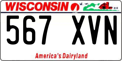 WI license plate 567XVN