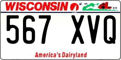 WI license plate 567XVQ