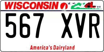 WI license plate 567XVR