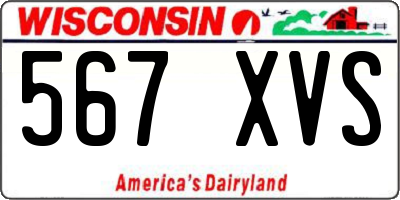 WI license plate 567XVS