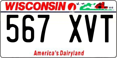 WI license plate 567XVT