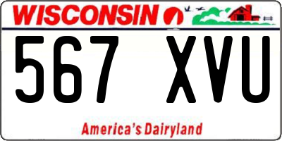 WI license plate 567XVU