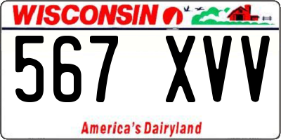 WI license plate 567XVV