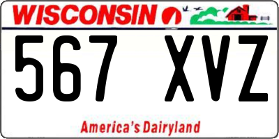 WI license plate 567XVZ