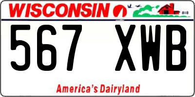 WI license plate 567XWB