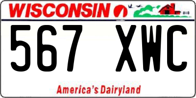 WI license plate 567XWC