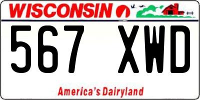 WI license plate 567XWD