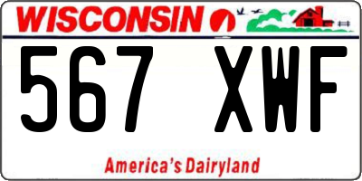 WI license plate 567XWF