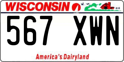 WI license plate 567XWN