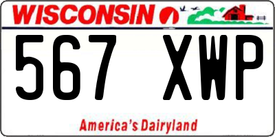 WI license plate 567XWP