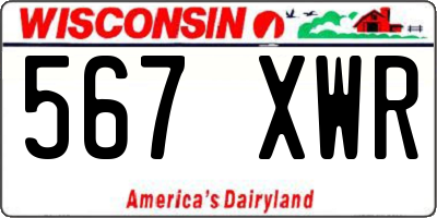 WI license plate 567XWR