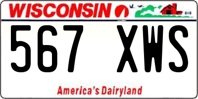 WI license plate 567XWS
