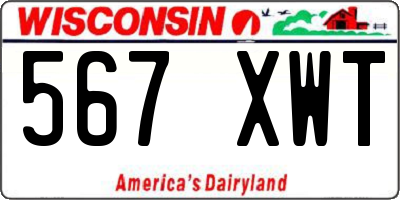 WI license plate 567XWT