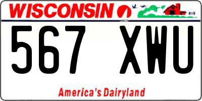 WI license plate 567XWU