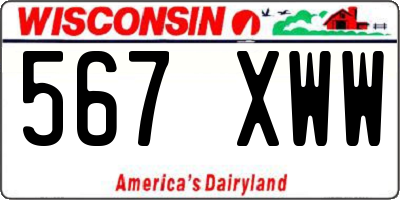 WI license plate 567XWW