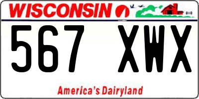 WI license plate 567XWX