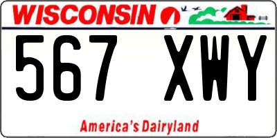 WI license plate 567XWY