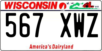 WI license plate 567XWZ
