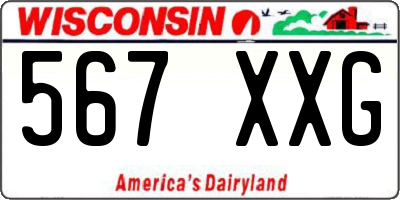 WI license plate 567XXG