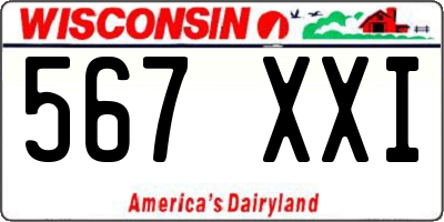 WI license plate 567XXI