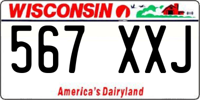 WI license plate 567XXJ