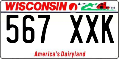 WI license plate 567XXK