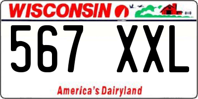 WI license plate 567XXL
