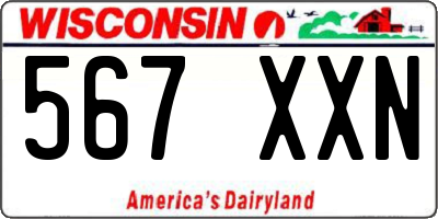 WI license plate 567XXN