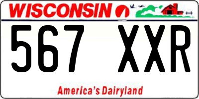 WI license plate 567XXR