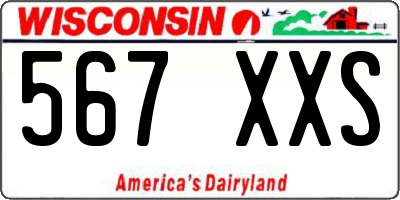 WI license plate 567XXS