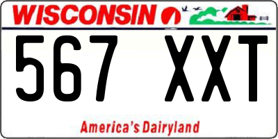 WI license plate 567XXT