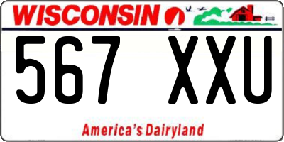 WI license plate 567XXU
