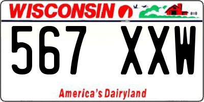 WI license plate 567XXW