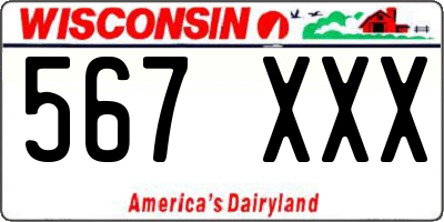 WI license plate 567XXX