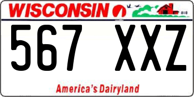 WI license plate 567XXZ