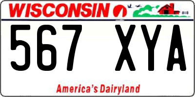 WI license plate 567XYA