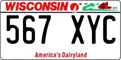 WI license plate 567XYC