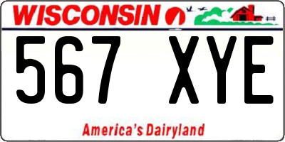 WI license plate 567XYE