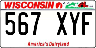 WI license plate 567XYF