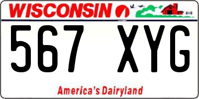 WI license plate 567XYG