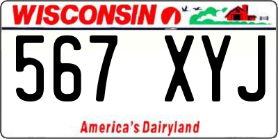 WI license plate 567XYJ