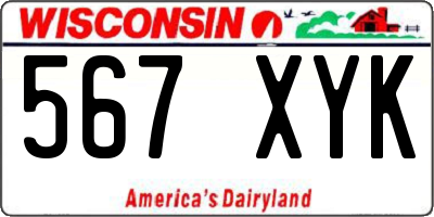 WI license plate 567XYK