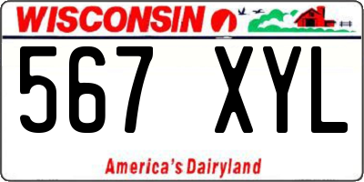 WI license plate 567XYL
